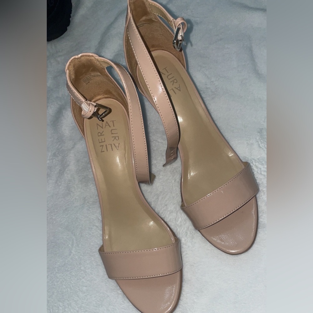 Nude Faux Leather Heels